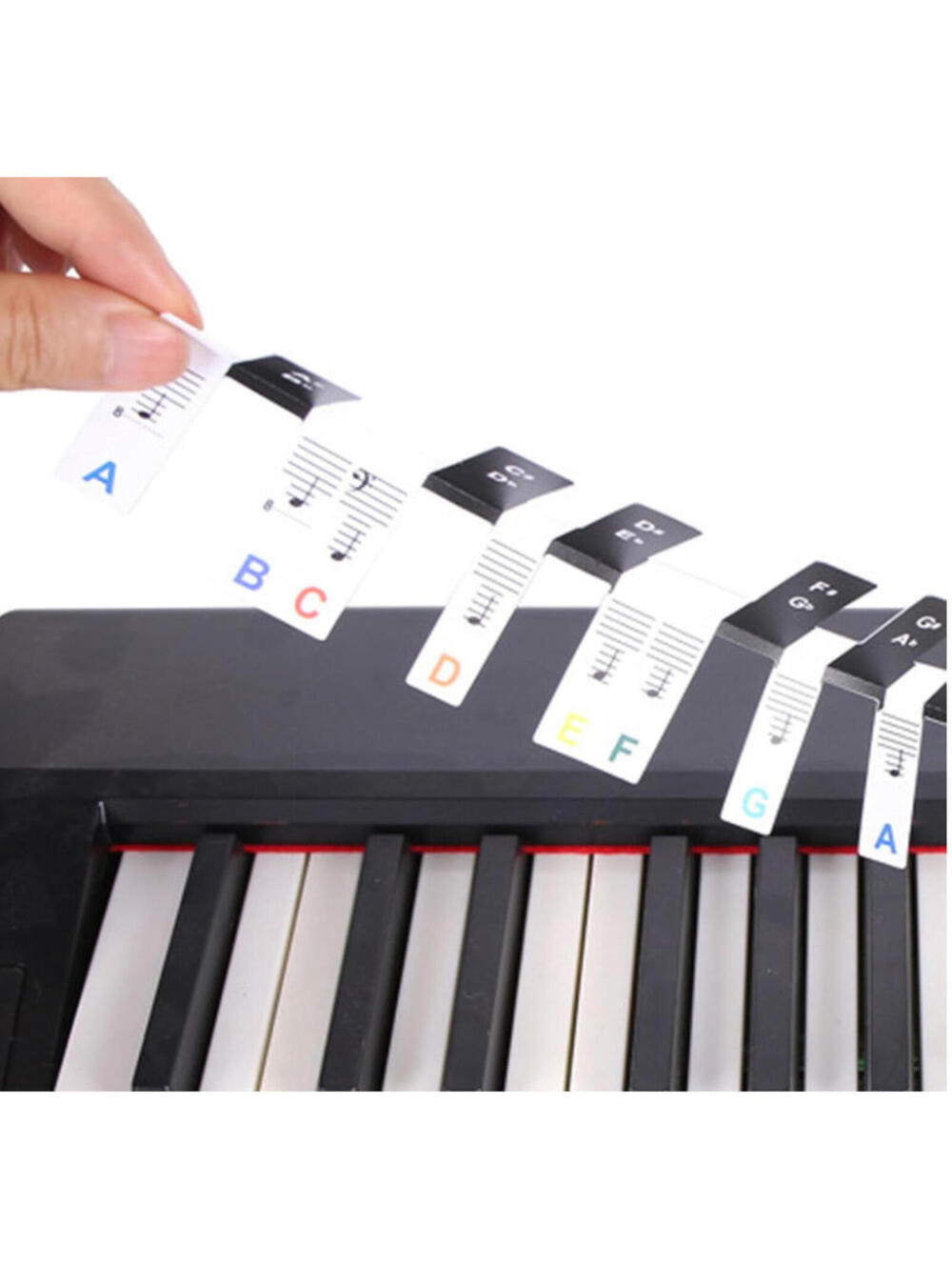 Removable Piano Key Stickers Color Note Labels Kids Beginner Learning For 88/77 - Picture 3 of 9